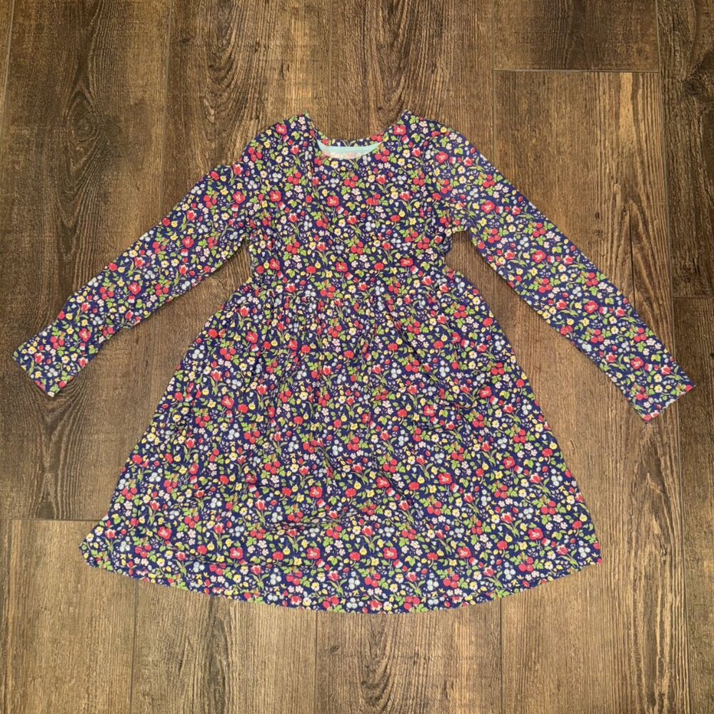 Mini Boden Raspberry Navy Blue Dress
